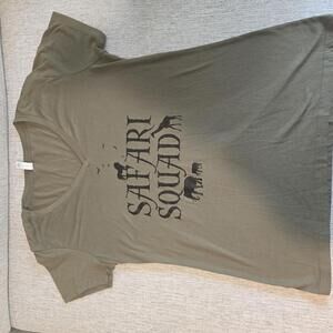 Safari Squad Olive Green V-Neck T-Shirt XL